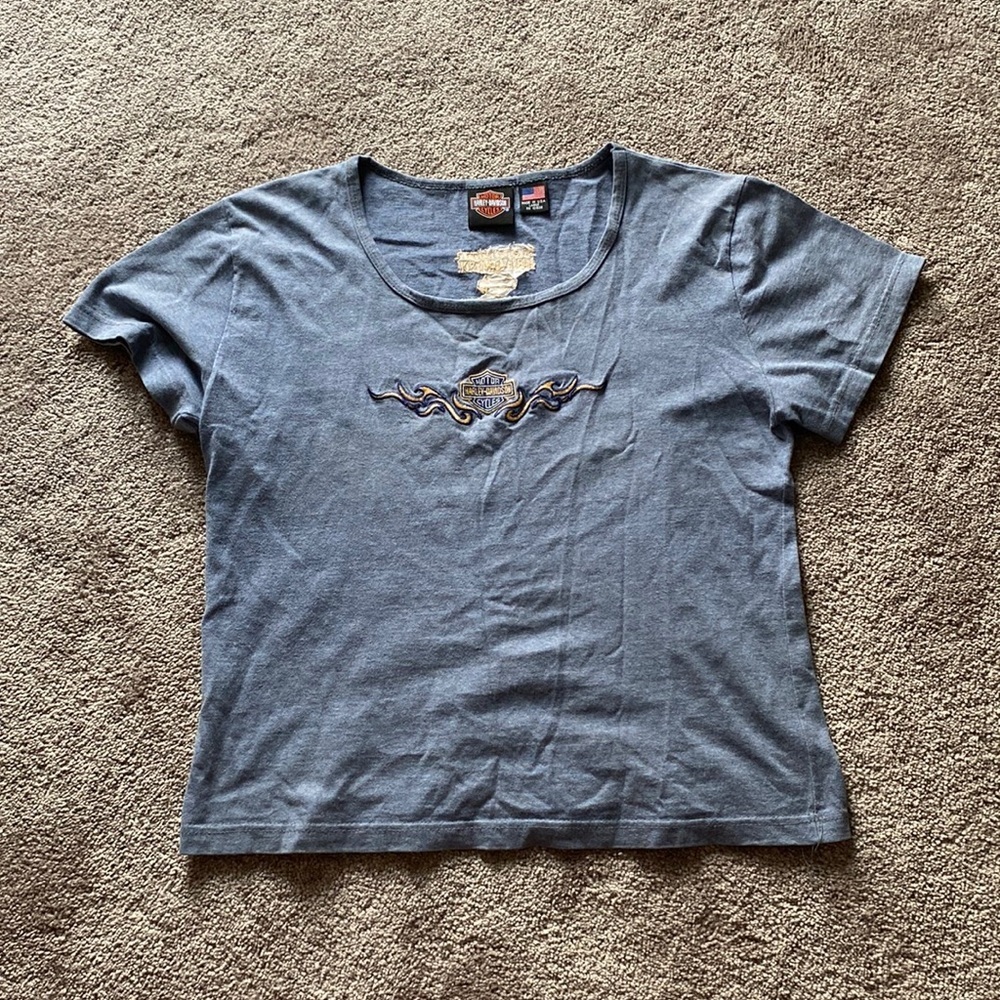 Harley-Davidson Shenandoah Waynesboro VA Gray Short Sleeve Biker Shirt SIZE L